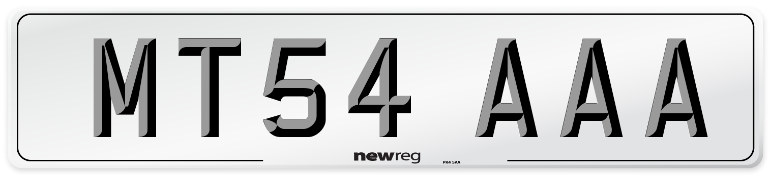 MT54 AAA Number Plate from New Reg